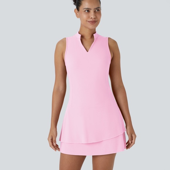 HALARA Dresses & Skirts - NWT Halara SoftlyZero Athletic Dress/Shorts Women XL Pink Ruffle Tennis Golf Set
